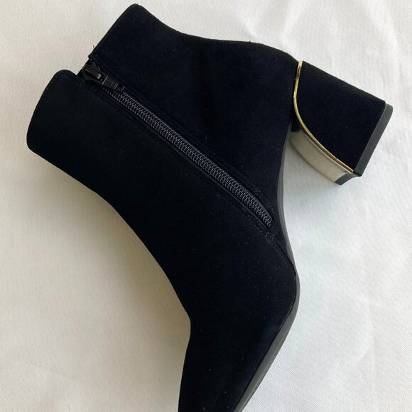 Alex Marie Delphi Suede Pearl Embellished Ankle Boots Women's 6 Black NEW - Picture 4 of 11